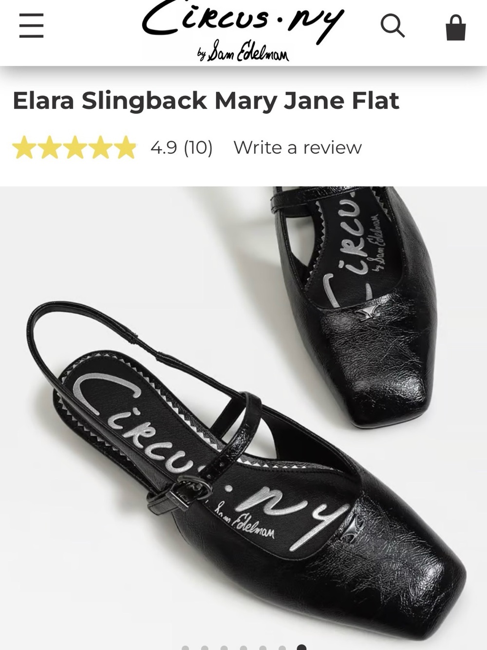 [sold ] Circus by Sam Edelman Black Elara Slingback Mary Jane 8.5 - Picture 6 of 9